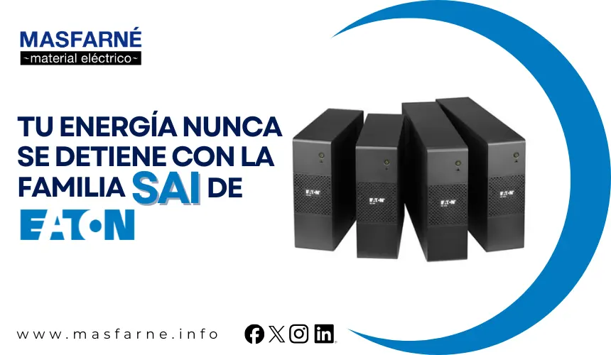 Sistema SAI Eaton instalado en rack protegiendo infraestructura IT crítica en entorno empresarial