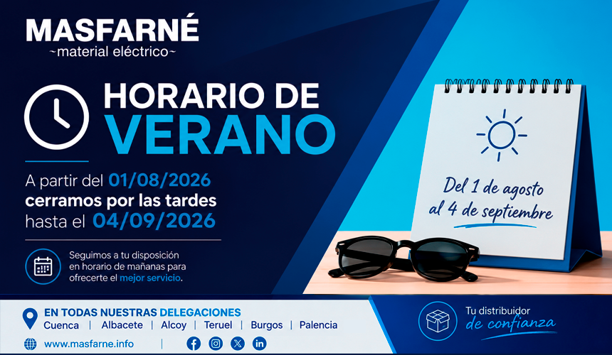 Horario de verano 2026 en todas las delegaciones de Masfarné