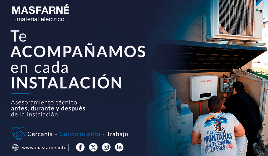 Asesoramiento técnico de Masfarné durante una instalación eléctrica profesional