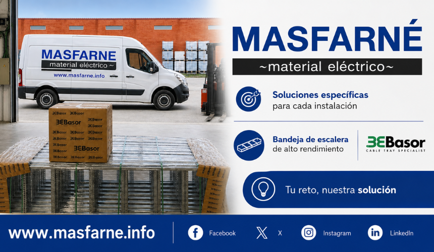 Bandeja de escalera Basor para instalaciones industriales - Masfarné