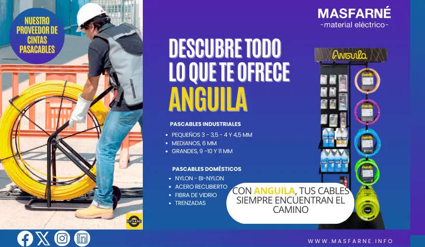 Pasacables Anguila de Estiare para instalaciones industriales y domésticas