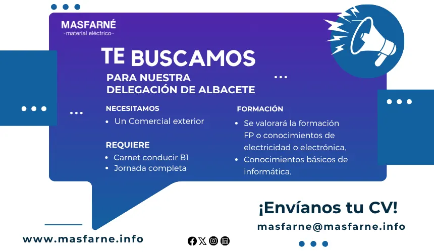 Oferta de empleo en Masfarné para Comercial Exterior en Albacete