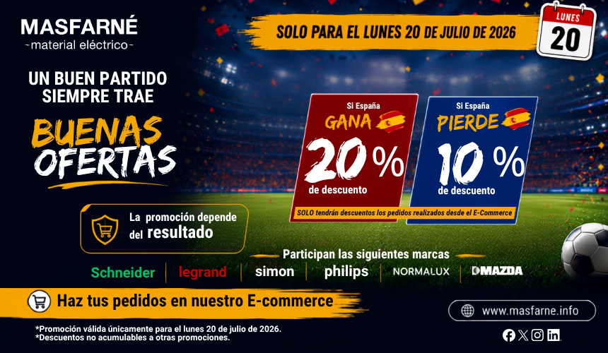 Promoción especial: hasta un 20% de descuento en el e-commerce de Masfarné