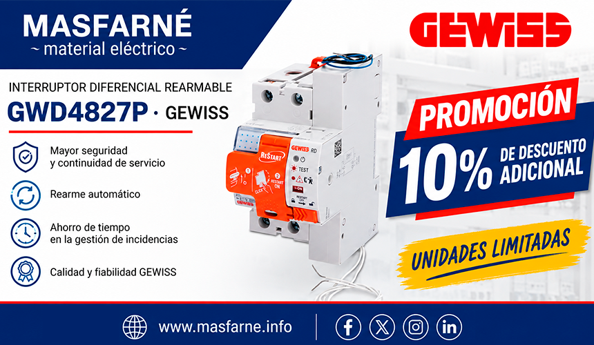 Promoción GEWISS GWD4827P con 10% de descuento adicional
