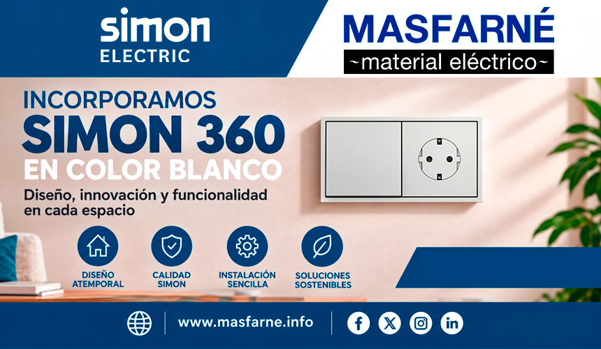 Simon 360 en color blanco | Nueva incorporación de Masfarné